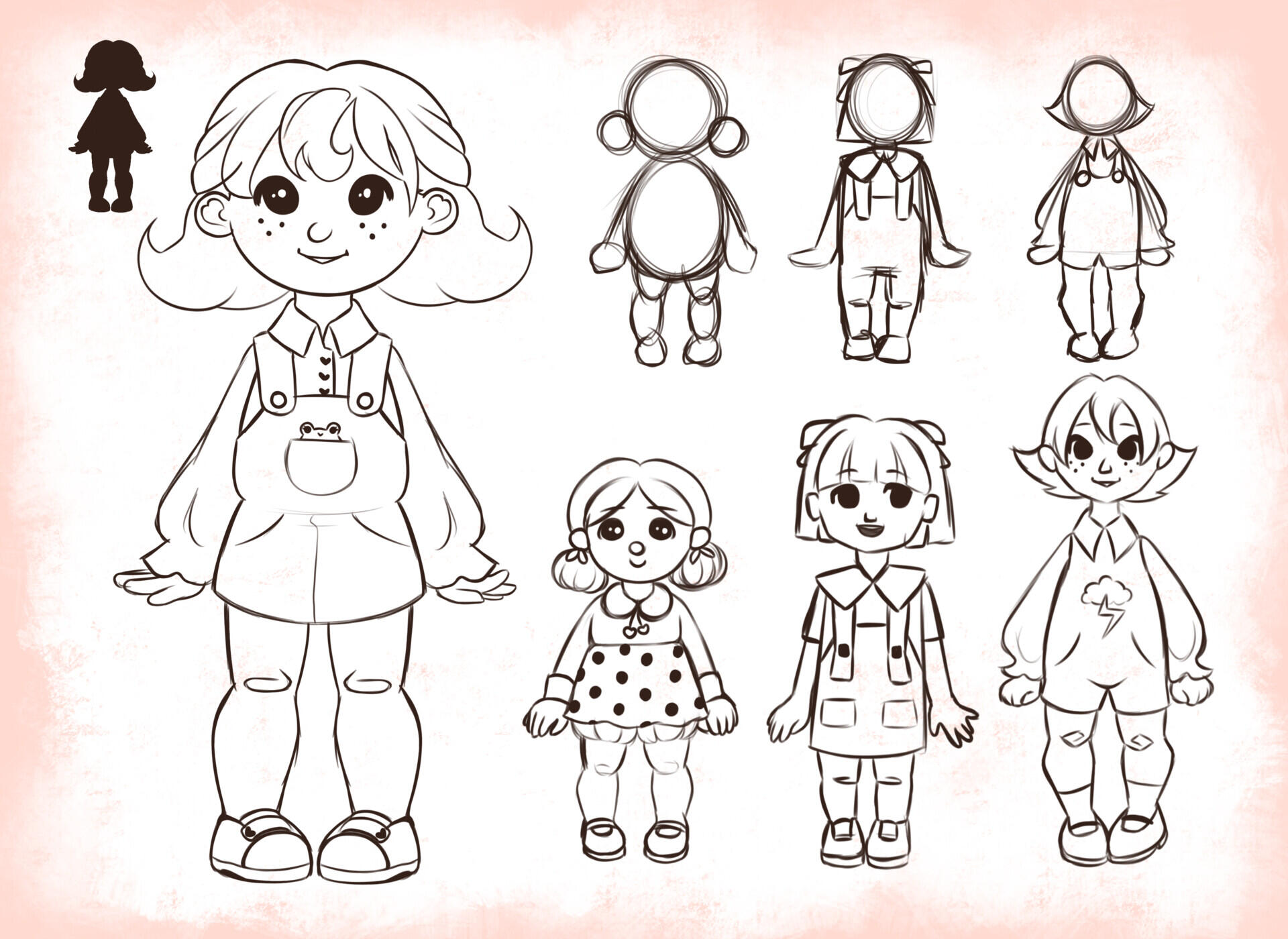 Iterations of the main character.